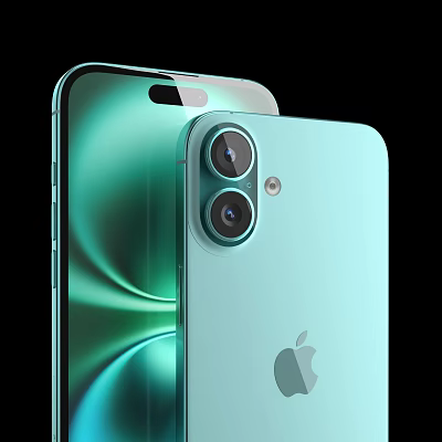 Apple Light Blue Smartphone With Sleek Body And Dual Camera Design 3d model