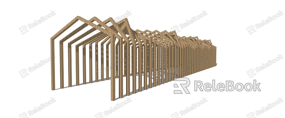 Now the outdoor landscape corridor structure 3d model 