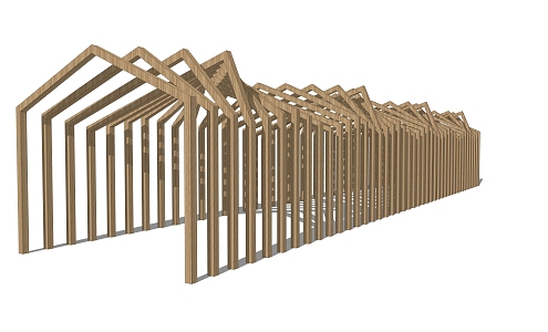 Now the outdoor landscape corridor structure 3d model