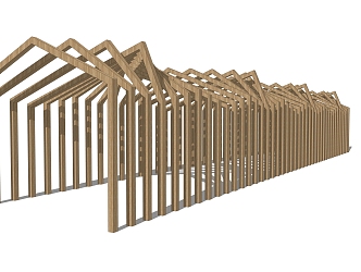 Now the outdoor landscape corridor structure 3d model