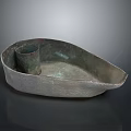 Metal Hardware Tool Boat Shaped Tray With Cylindrical Holder For Small Parts Storage