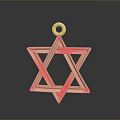 Stylish Golden Hexagram Pendant With Polished Metallic Surface And Reflection 3d model