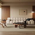 Quiet Chinese and Ancient Style Restaurant Sofa Coffee Table Combination Leisure Sofa Chair Dining Table Cabinet Decorative Cabinet Chandelier 3d model