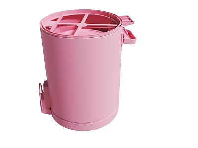 Pink Pedal Trash Can With Lid For Household Use And Modern Design 3d model