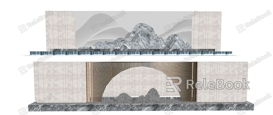 New Chinese style landscape wall model