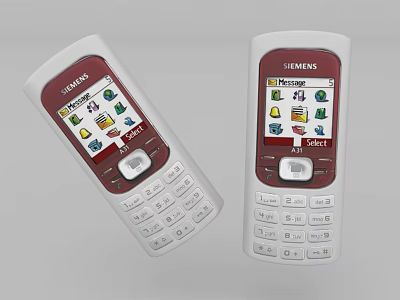 Siemens Feature Mobile Phones With App Icons And Physical Keyboard 3d model