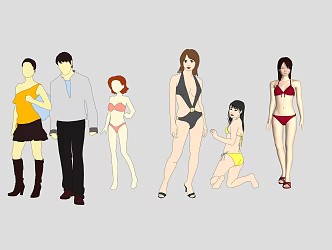 Many characters 3d model