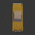 Shiny Vintage Yellow Convertible Car With Beige Top And Chrome Accents