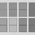 Gray Wall Panels With Various Textured Patterns And Different Design Styles 3d model