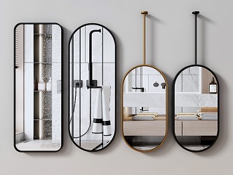 Mirror Bathroom Mirror Bathroom Mirror Cosmetic Mirror Full-length Mirror Hanging Mirror Hanging Mirror Round Mirror 3d model