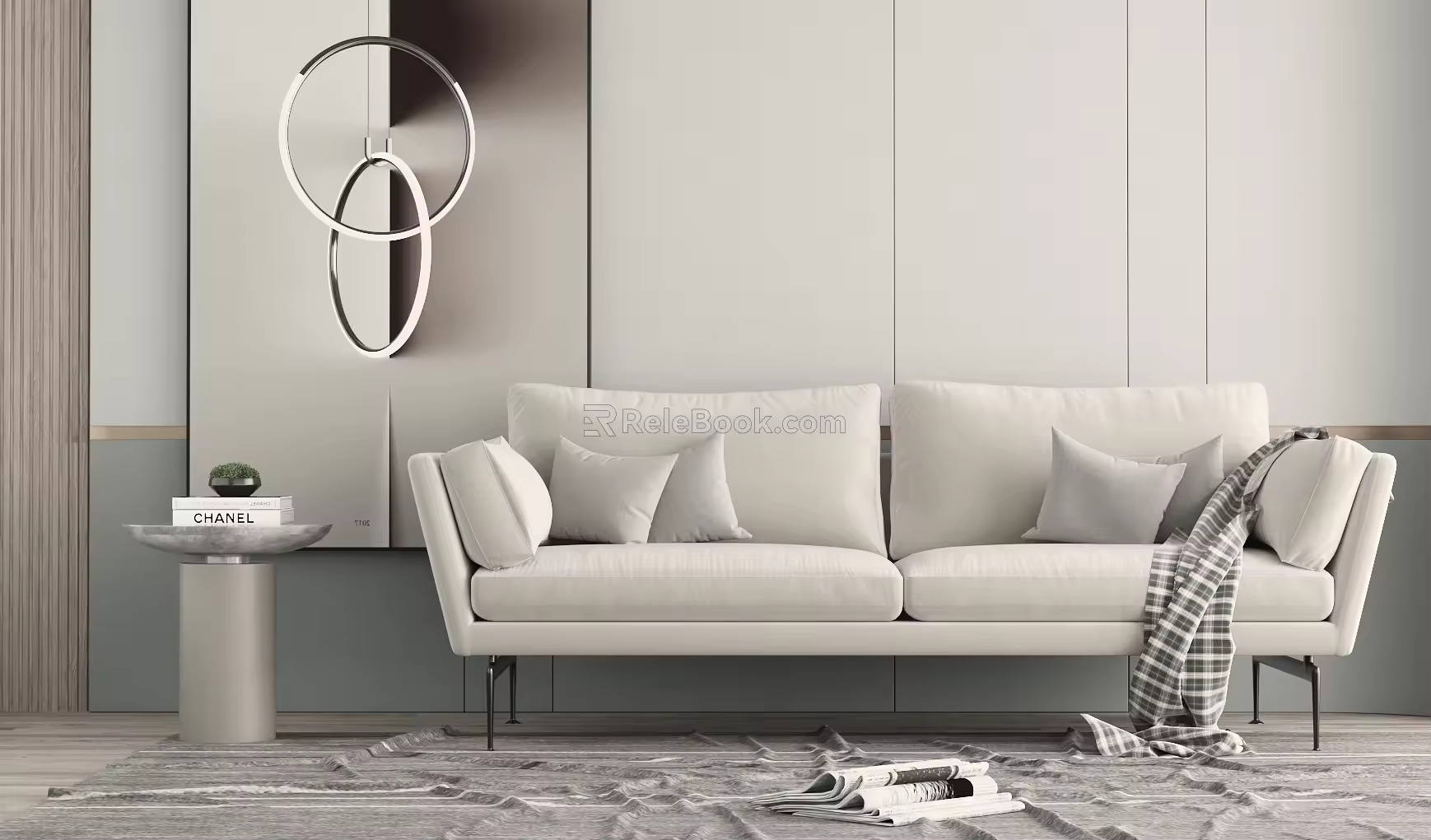 modern double sofa 3d model