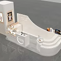 LABROUGE Cosmetics Store With Modern White Counters Curved Design And Product Displays