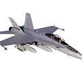 Gray Military Fighter Jet With Weapon Attachments And Cockpit Design