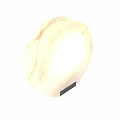 Elegant Marble Circular Wall Lamp With Soft Warm Light And Black Metal Base 3d model