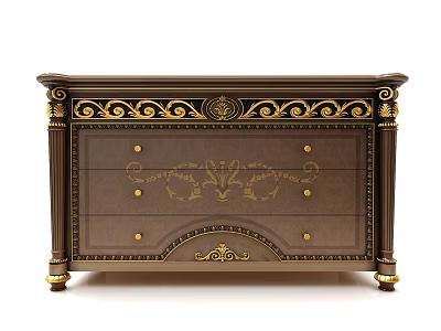 European-style Side Cabinet Decorative Cabinet 3d model