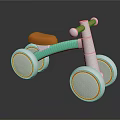 Modern Kids Tricycle with White Body Green Handlebar Orange Seat and White Wheels