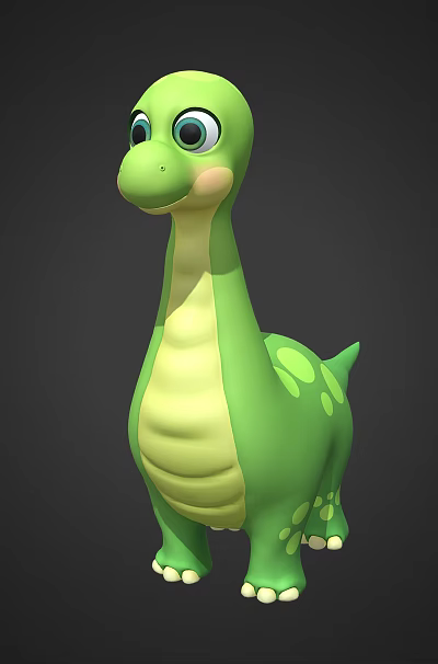 Cute Cartoon Style Reptile 3D Model With Green Body Yellow Belly And Big Eyes 3d model Cute Cartoon Style Reptile 3D Model With Green Body Yellow Belly And Big Eyes 3d model