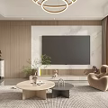 Modern Living and Dining Room Interior With Sofa Coffee Table Floor Lamp And Decorative Painting