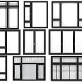 Various Design Casement Windows With Different Frame Styles And Glass Panels 3d model