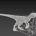 Realistic Velociraptor 3D Model Standing Pose With Green Eyes Detailed Skin And Sharp Claws