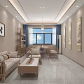 Modern Meeting Room Interior With Conference Table Chairs Large Screen Windows And Green Plants