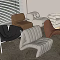 Modern Sofa Stool Low Stool Shoe Changing Stool Leather Stool Acrylic Stool Shaped 3d model