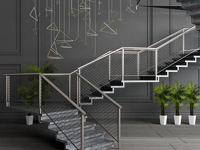 INDUSTRIAL LOFT STAIRS CORNER STAIRS model