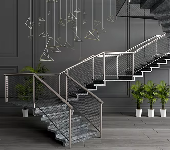 INDUSTRIAL LOFT STAIRS CORNER STAIRS 3d model