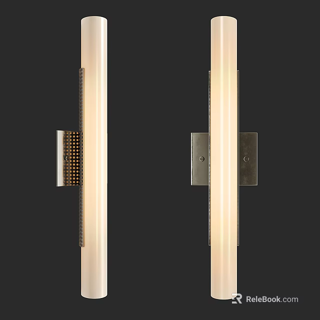 Modern Wall Sconces With Sleek Metal Frame And Illuminated Glass On Dark Background 3d model 