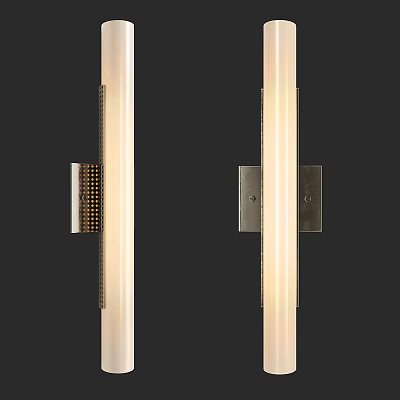Modern Wall Sconces With Sleek Metal Frame And Illuminated Glass On Dark Background 3d model