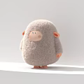 Cute Gray Plush Sheep Pet Toy With Round Body And Smiling Face