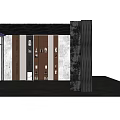 Modern Display Cabinet Interior Design With Brown White Shelves And Decorative Items