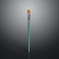 Light Green Handle Paintbrush With Golden Head And Silver Ring For Daily Use