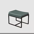 Modern Stool with Light Green Leather Cushion and Brown Metal Frame Design