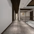 Modern Restaurant Interior Design With Bar Counter Wine Rack And Landscape Painting Backdrop