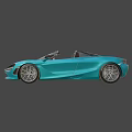 Blue Convertible Sports Car With Modern Design Sleek Body And Alloy Wheels
