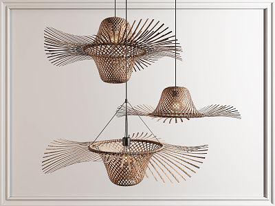 Southeast Asia Chandelier Bamboo Chandelier 3d model