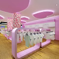 Colorful Kids Clothing Store Interior With Train Design Arched Windows And Bright Floor Tiles