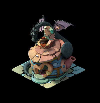 Modern Cartoon Building Cartoon House 3d model