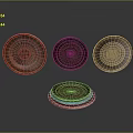 Decorative Ceramic Plates For Home Living With Intricate Circular Patterns And Various Designs