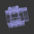 3D Rendering of Gray Mechanical Component With Rectangular Structure and Industrial Design