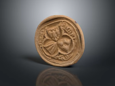 Ancient Clay Seal With Intricate Carvings And Textured Surface Design 3d model