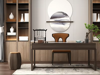 New Chinese Style Desk Chair Landscape 3d model