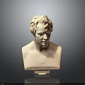 Classical Style Light Colored Decorative Bust Furniture With Smooth Marble Surface And Dark Background Reflection