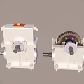 Mechanical Gearbox Devices With Gear Mechanism White Casing And Orange Component