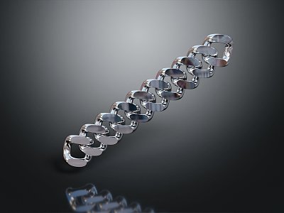 Chain Silver Chain Silver Necklace Bracelet 3d model