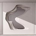 Modern Irregular Layered Wavy Wall Decor On Light Colored Wall With Decorative Frame 3d model