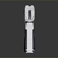 Detailed Silver Pistol With Magazine And Bullet On Black Smooth Surface
