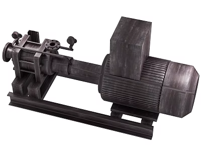 Industrial Engine With Motor Drive And Metal Base Mechanical Structure Design 3d model