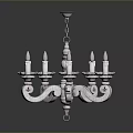 Classic Multi arm Chandelier Lighting Fixture Set With Candle shaped Lights And Red Accents